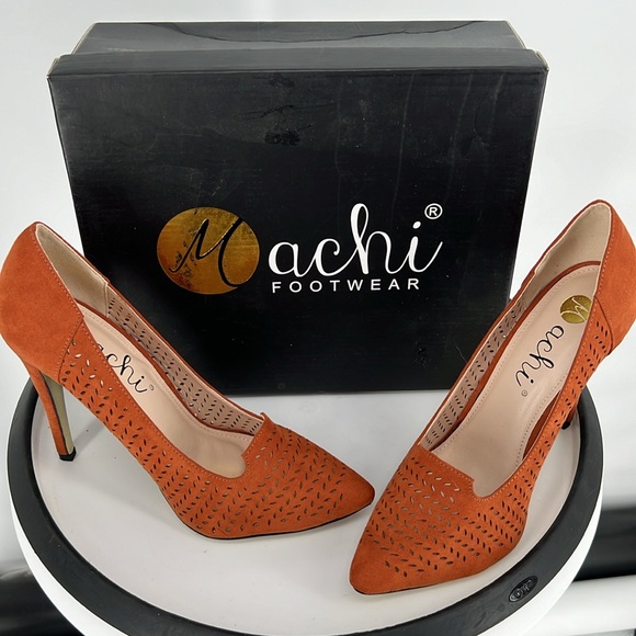 MACHI VEGAN SUEDE HEELS - Picture 2 of 16